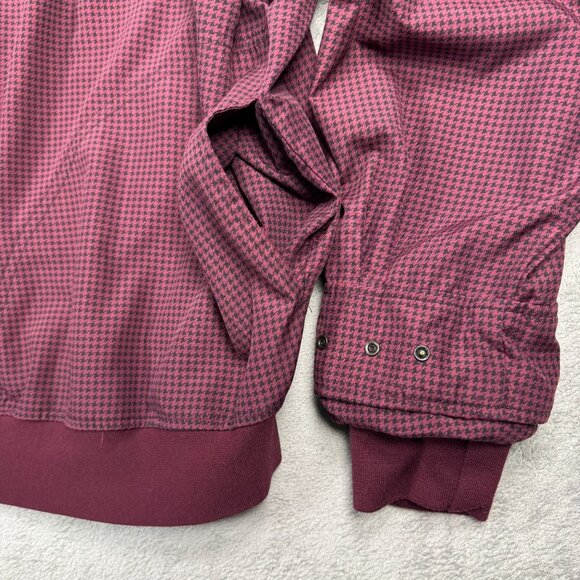 Vintage Zero Restriction Golf Outerwear Houndstooth Windbreaker Jacket Burgundy - Picture 4 of 8